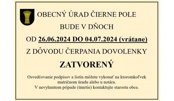 DOVOLENKA 26.06.2024-04.07.2024