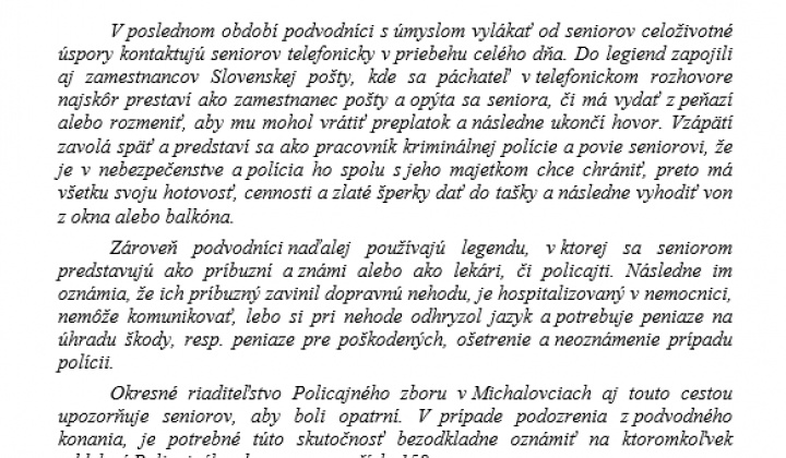 Aktuality / Seniori, budte opatrní! - foto