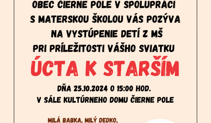 Aktuality / POZVÁNKA Úcta k starším  - foto