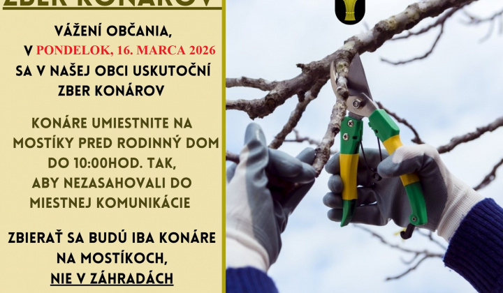 Aktuality / Zber konárov 16.03.2026 - foto