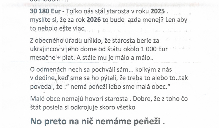 Aktuality / Stanovisko obce k anonymu  - foto