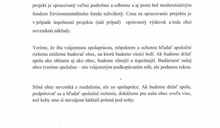 Aktuality / Stanovisko obce k anonymu  - foto